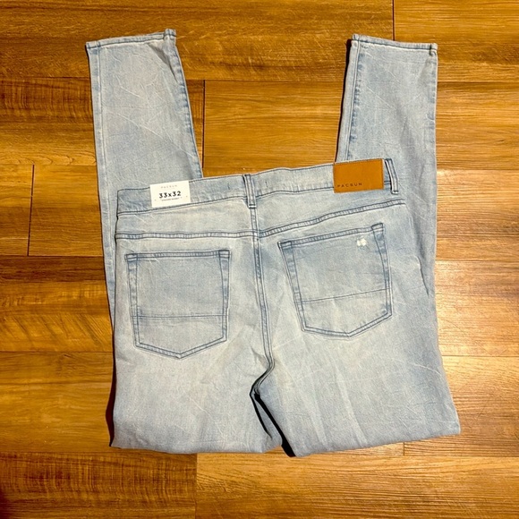 Men’s PACSUN Stacked Skinny Jeans Light Blue Stretch 33 x 32 New With Tags - Picture 2 of 5